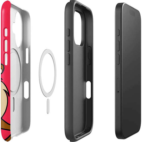 Looney Tunes Tasmanian Devil Zoomed In iPhone 16 Plus Magsafe Impact Case